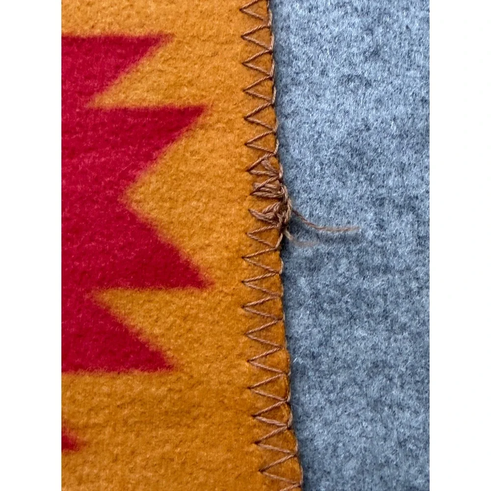 St. Labre Indian School Southwestern Fleece Blanket Geometric Throw Mustard